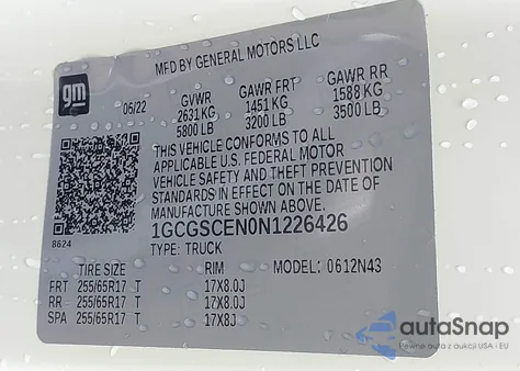 2022 Chevrolet Colorado 2Wd Short Box Lt from USA, damaged, VIN 1GCGSCEN0N1226426